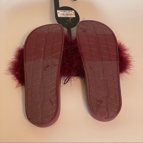 INC International Concepts Women’s Faux-Marabou Slide Slippers - Picture 5 of 10